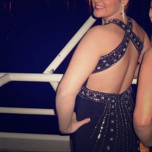 💎Morgan & Co Black Beaded Dress